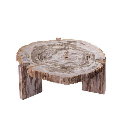 Coffee Table Kayo Natural Petrified Wood 3 Legs Low PTMD