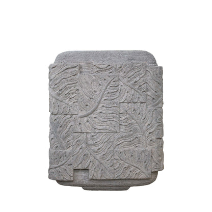 Flower pot Blayd Grey Cement Palm leaf Square Large PTMD