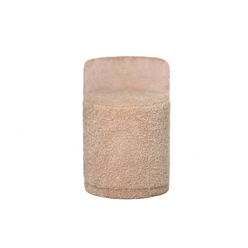 Brandon Beige Fabric Round Pouf With Backrest PTMD