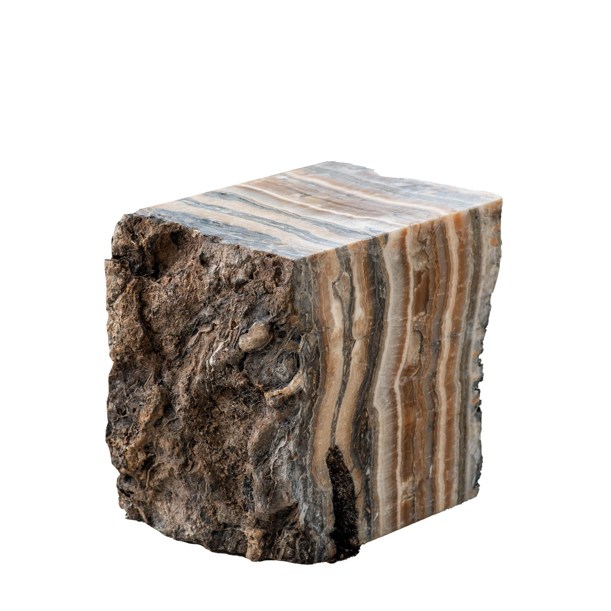 Keydan Natural Onyx Lapis Block Table with rough side PTMD