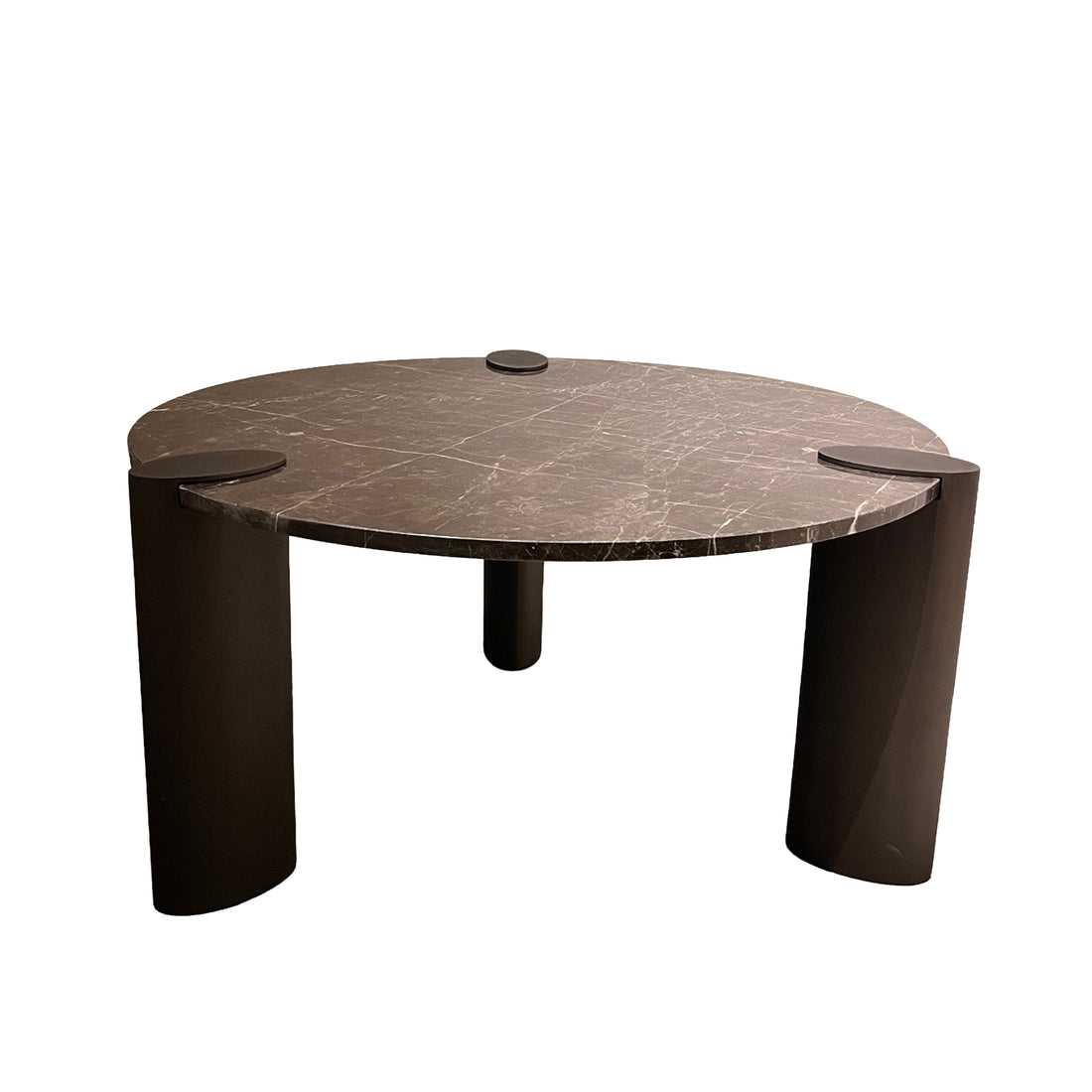 Coffee Table Ora Brown Low Marble Top Metal PTMD