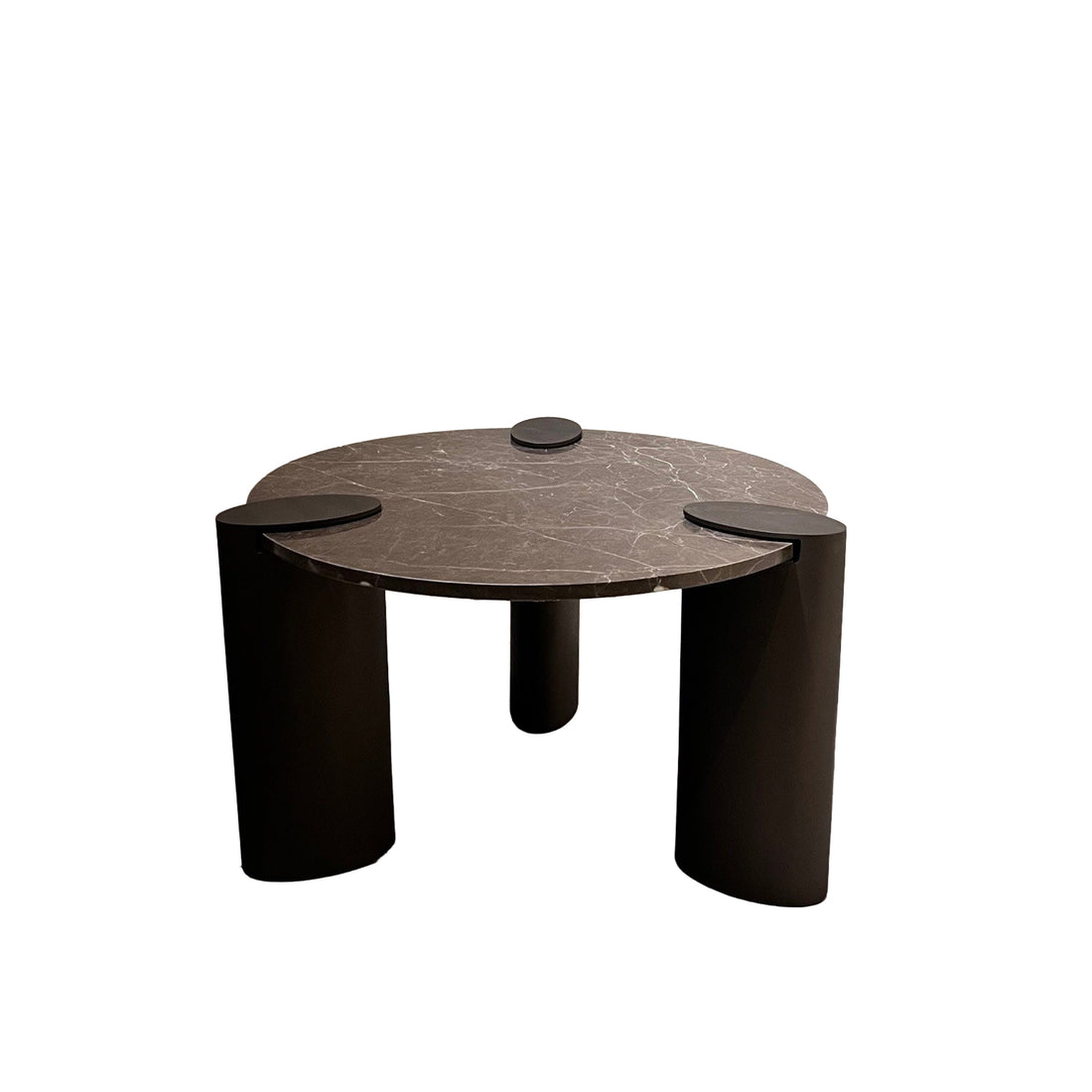Coffee Table Ora Brown High Marble Top Metal PTMD
