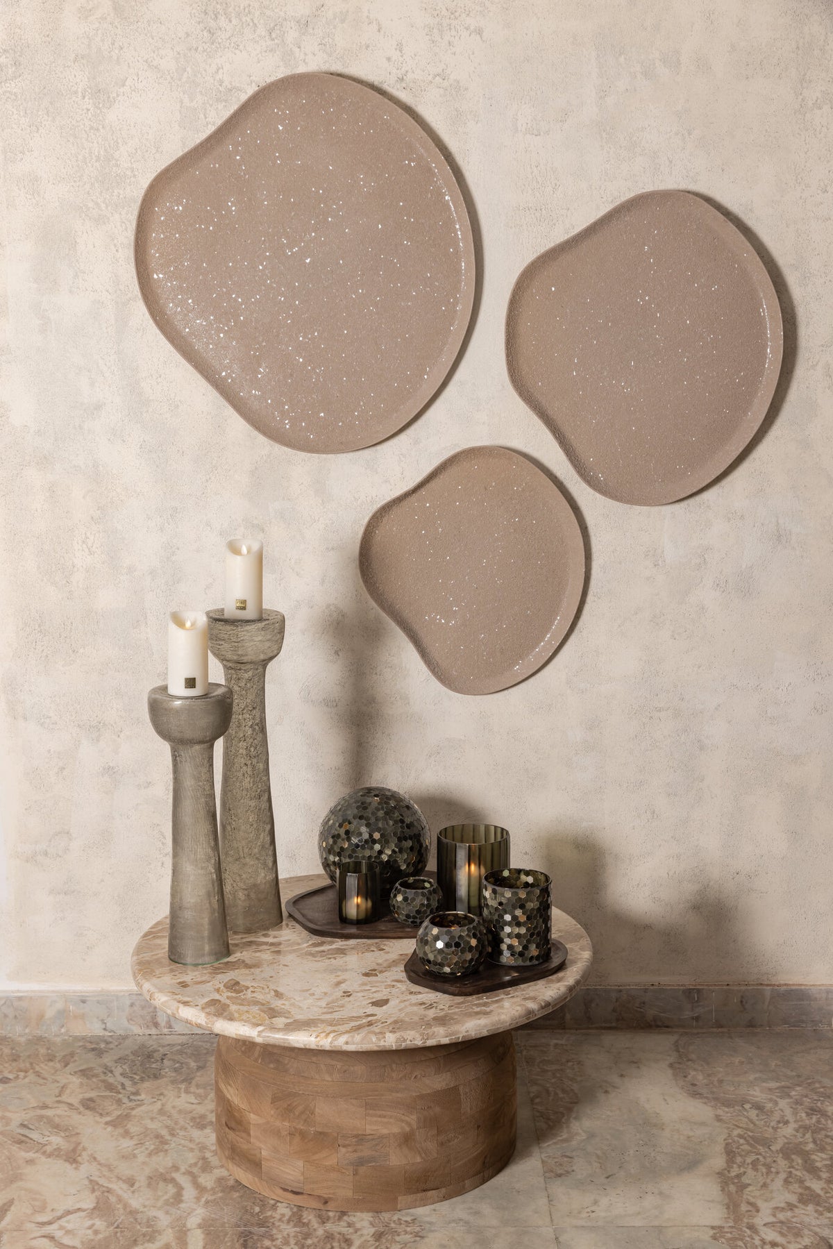 Dezia Wall Panel Iron Beige Mosaic Organic Medium PTMD