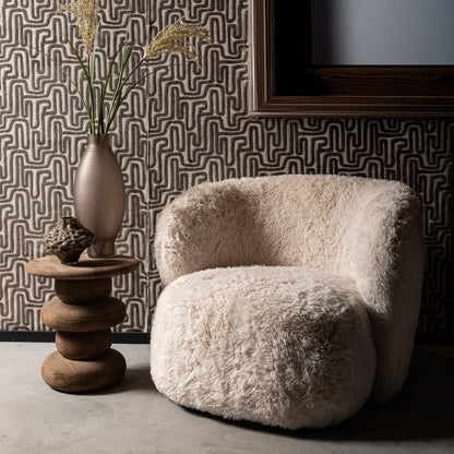 Armchair Aphrodite Small Beige Faux Suede PTMD
