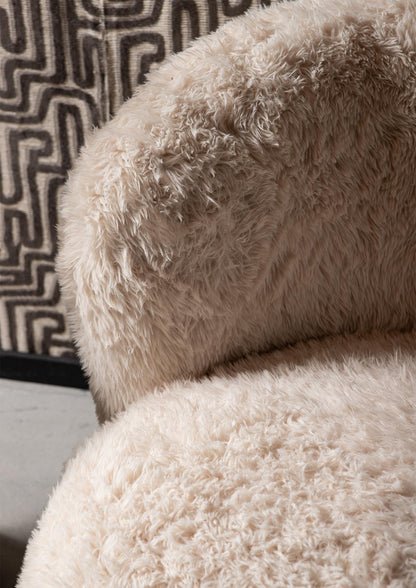 Armchair Aphrodite Small Beige Faux Suede PTMD