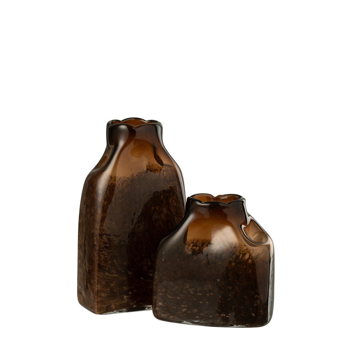 Dark Brown Glass Vase Rectangular Large J-Line