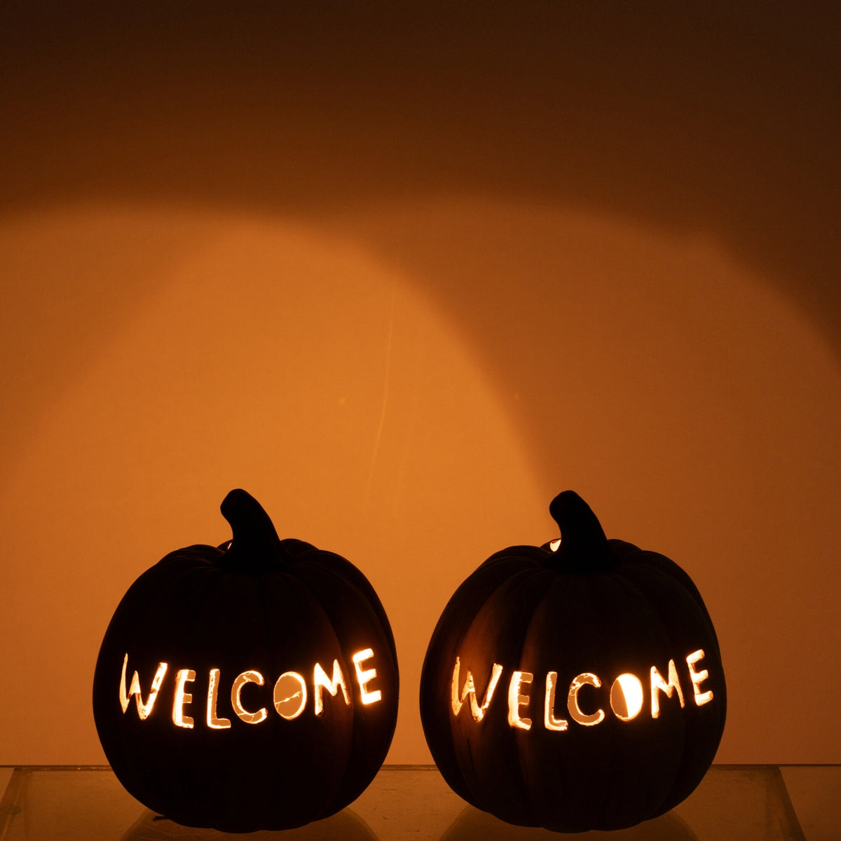 Pumpkin Candle Holder Halloween XL Set of 2 J-Line