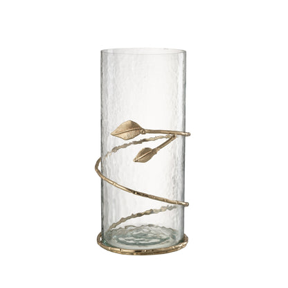 Glass Lanterns with Gold Leaves Set of 3 J-Line
