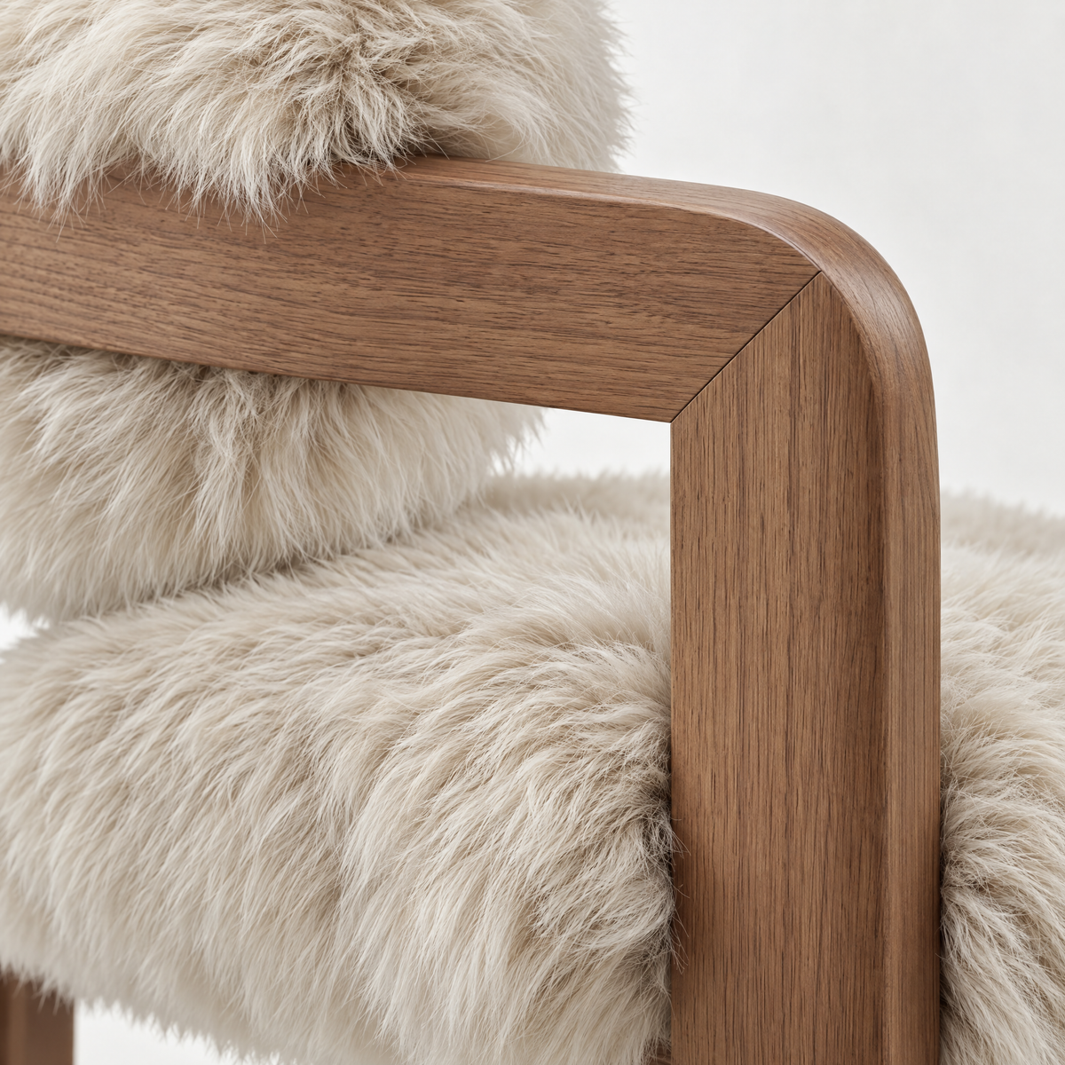 Avelon Dining Chair Genuine Sheepskin Beige Ash Wood PTMD