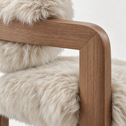 Avelon Dining Chair Genuine Sheepskin Beige Ash Wood PTMD