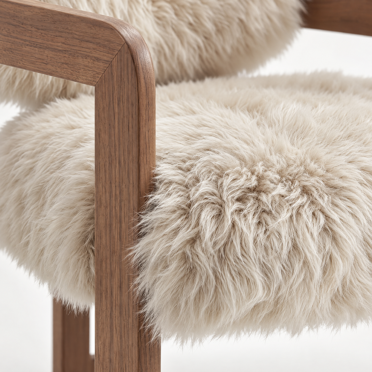 Avelon Dining Chair Genuine Sheepskin Beige Ash Wood PTMD
