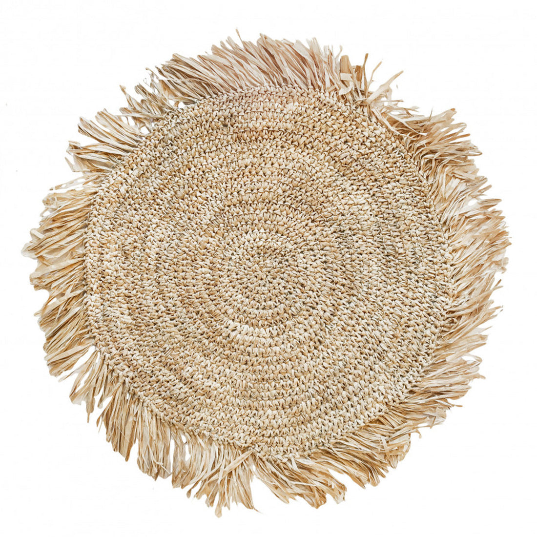 The Fringe Raffia Placemat Round - Natural Bazar Bizar