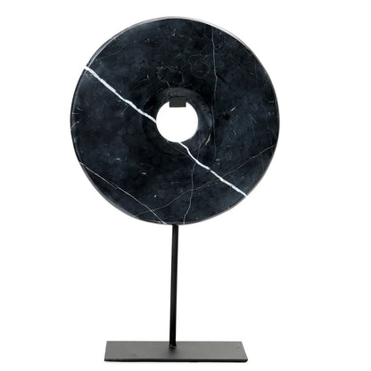 The Marble Disc On Stand Black Large Bazar Bizar