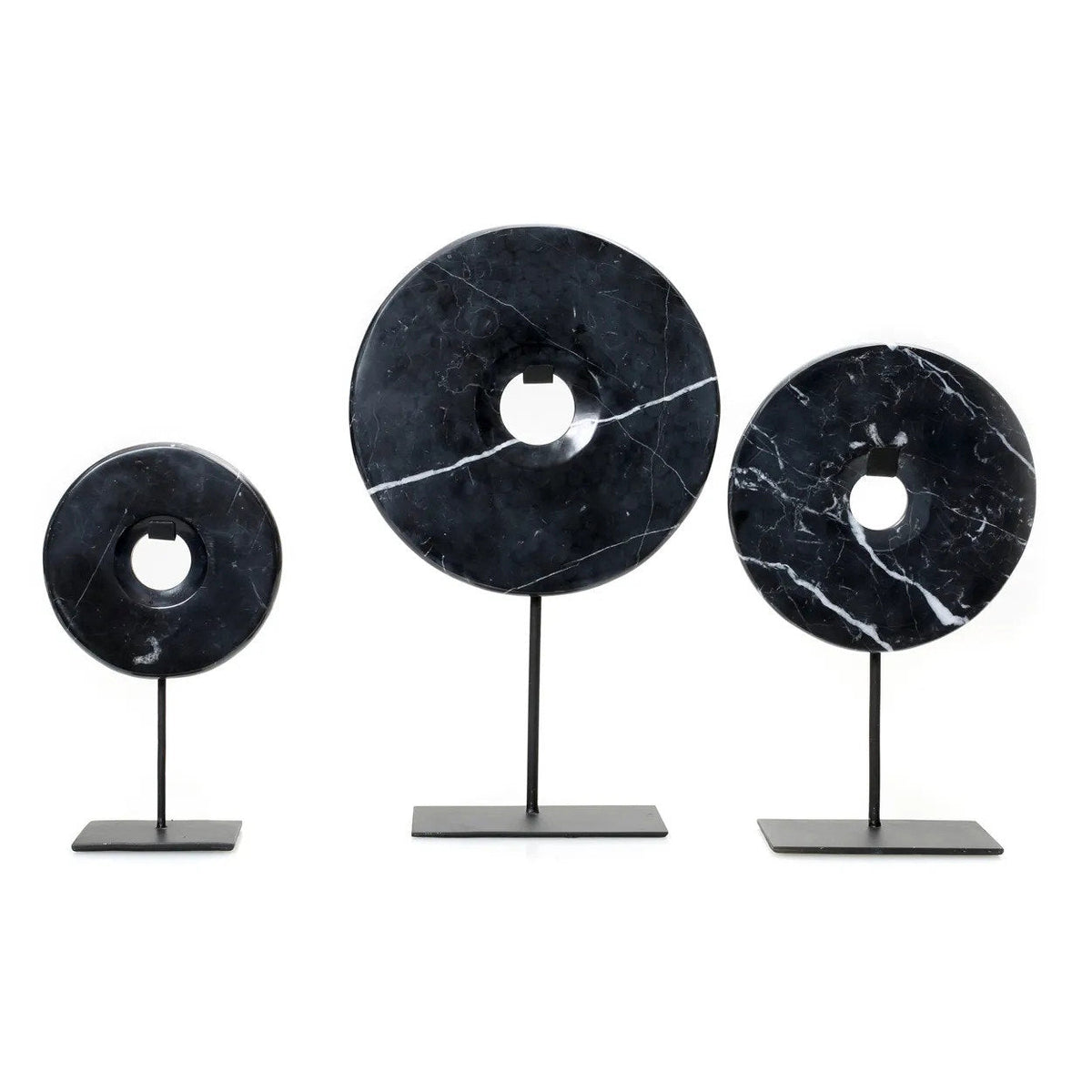 The Marble Disc On Stand Black Large Bazar Bizar