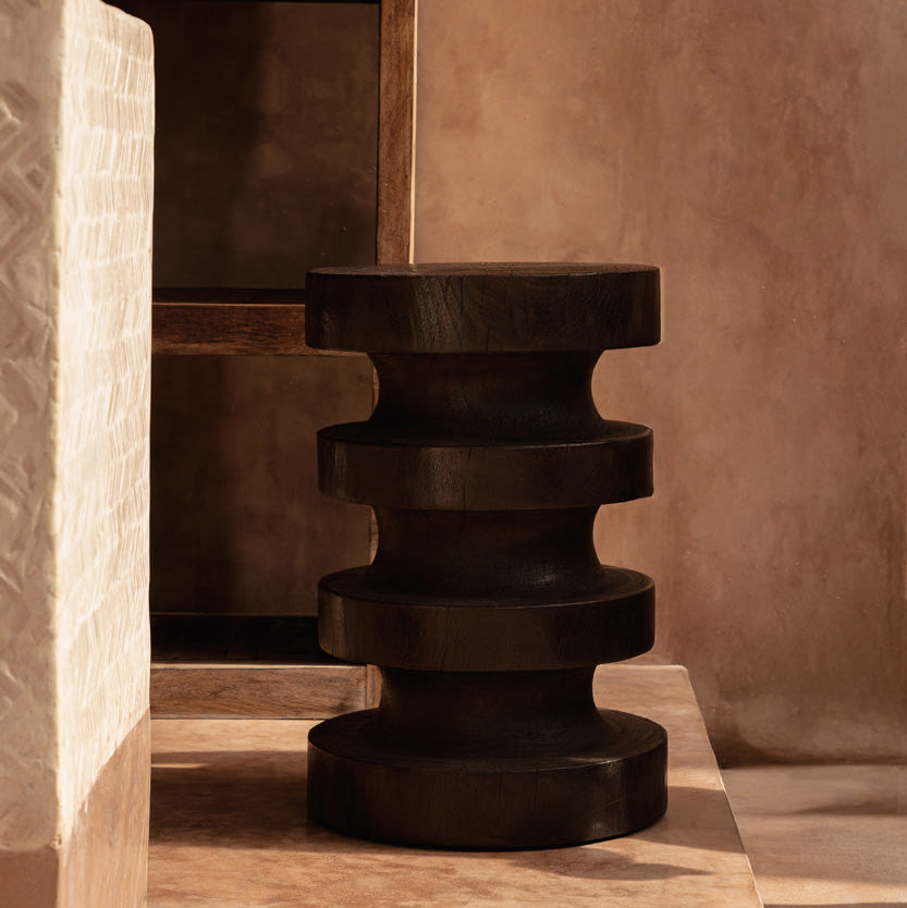 The Mocha Rings Side Table Dark Walnut Bazar Bizarre