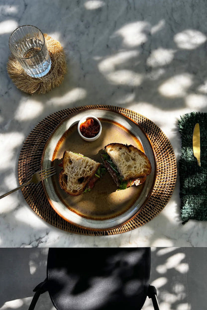 The Colonial Oval Placemat Natural Brown Bazar Bizarre