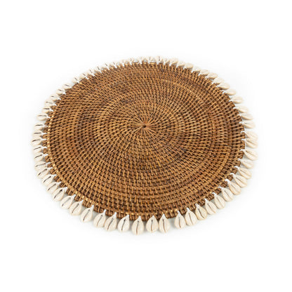 The Colonial Shell Placemat Natural Brown Bazar Bizarre