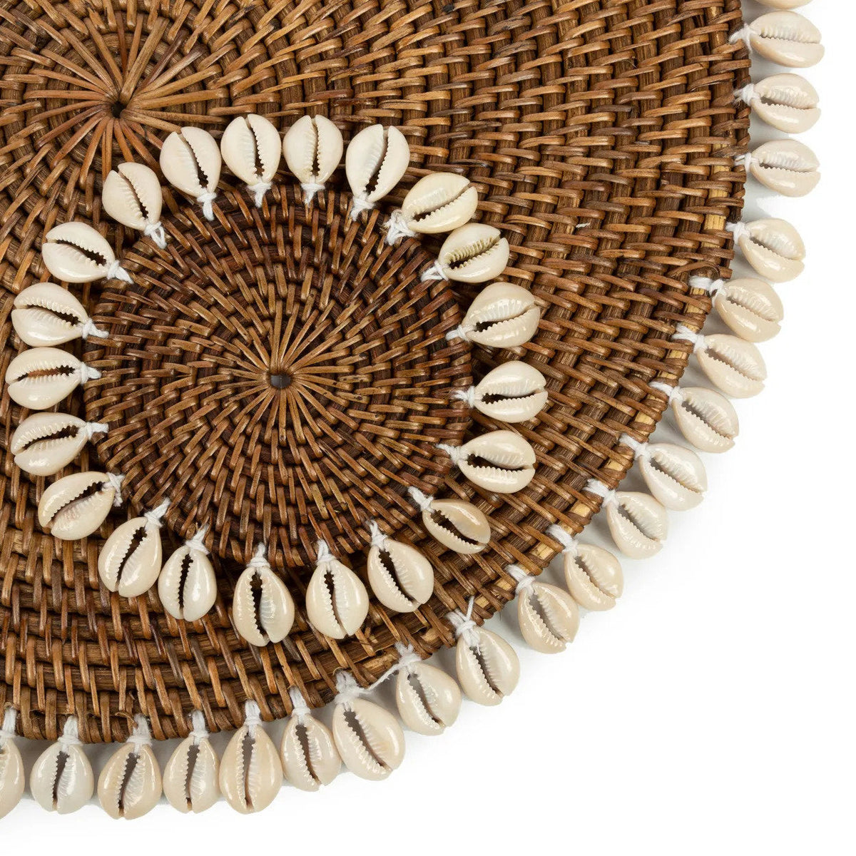 The Colonial Shell Placemat Natural Brown Bazar Bizarre