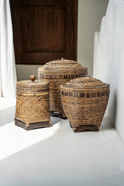 The Colonial Storage Basket Brown Medium Bazar Bizar