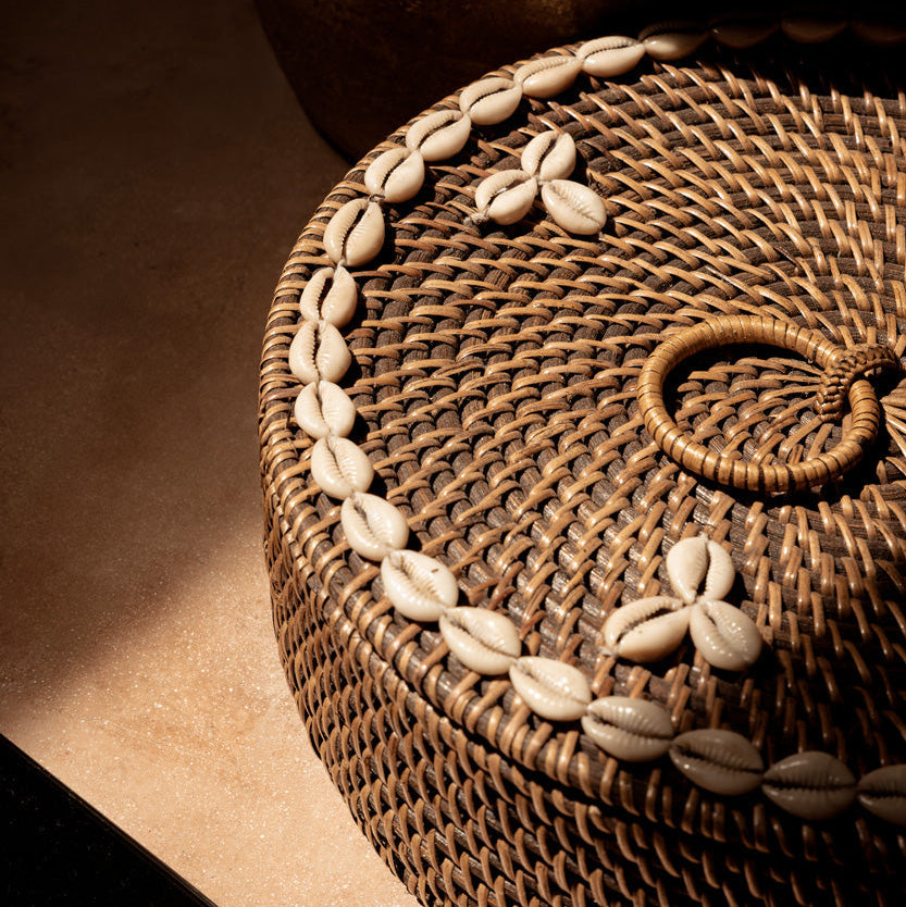 The Rattan Cubby Organizer Natural Brown Bazar Bizar