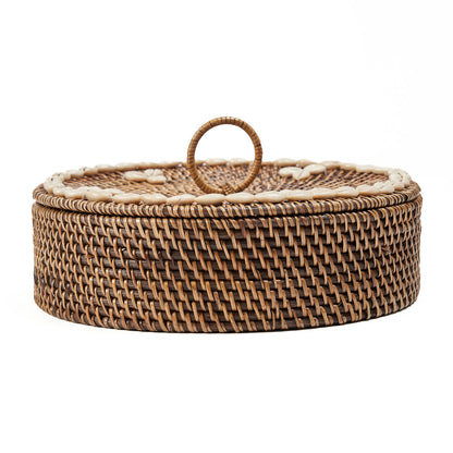 The Rattan Cubby Organizer Natural Brown Bazar Bizar