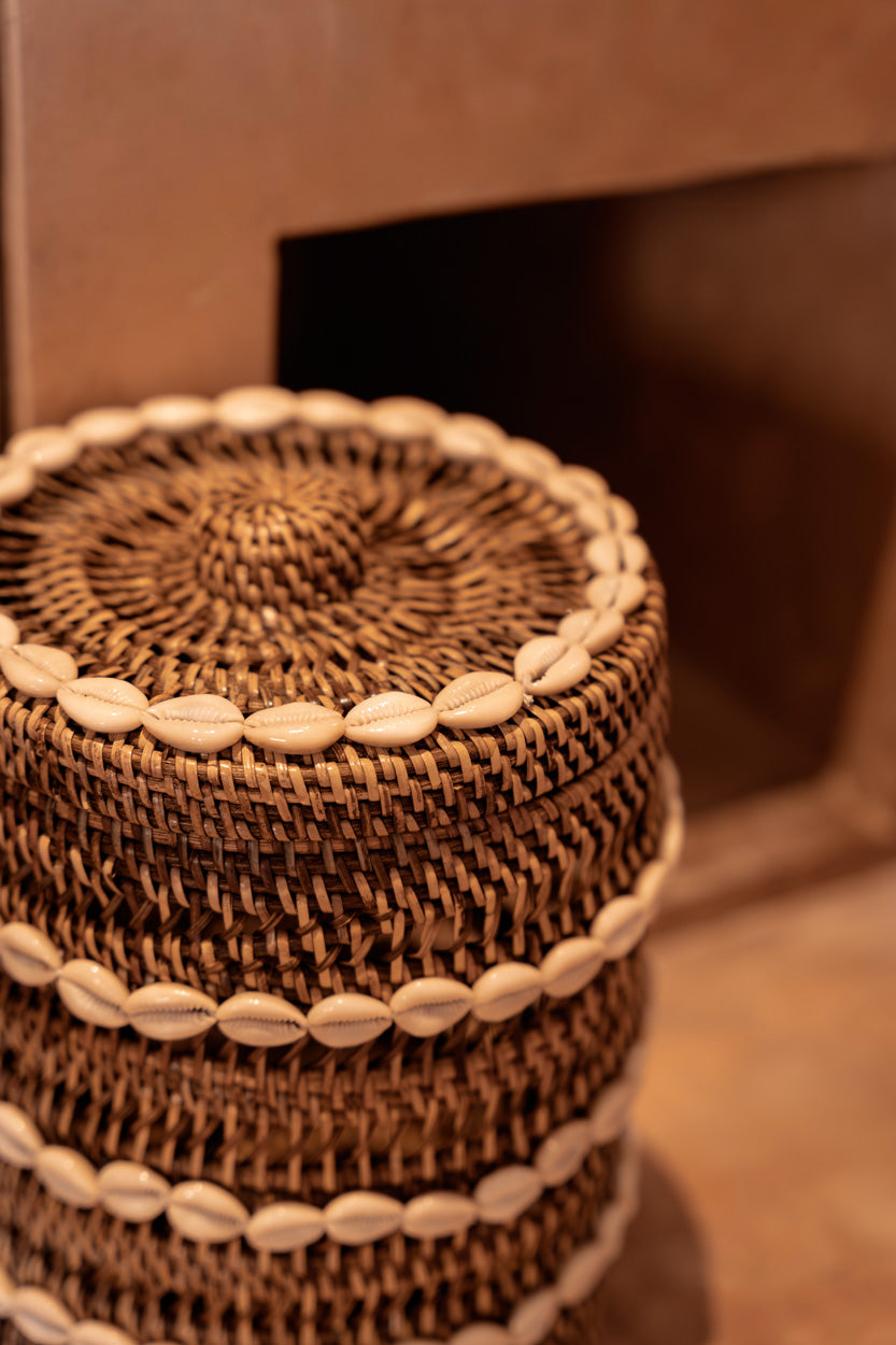 The Shell Storage Basket - Natural Brown Bazar Bizar