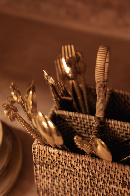 The Rattan Cutlery Holder N°4 Natural Brown Bazar Bizar