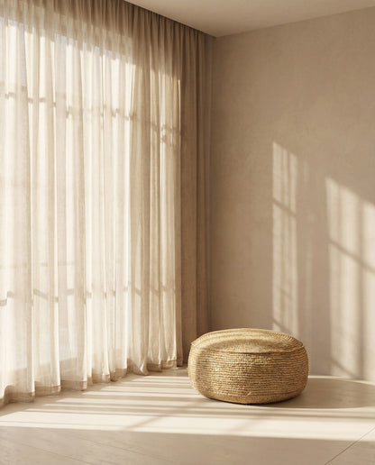 The Raffia Flores Pouf - Natural Bazar Bizarre