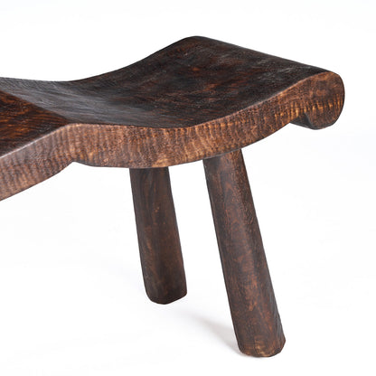 The Lombok Wave Bench Dark Walnut Medium Bazar Bizarre