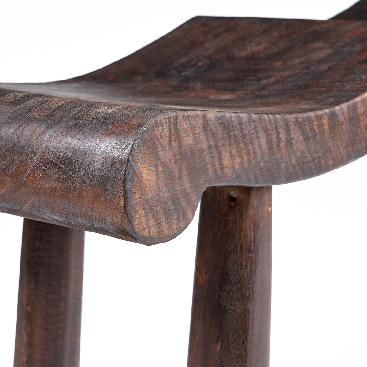The Lombok Wave Bench Dark Walnut Medium Bazar Bizarre