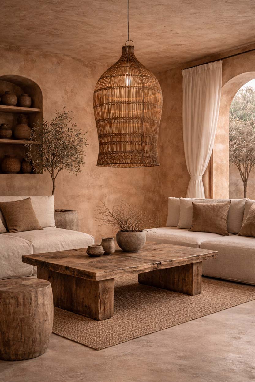 The Woven Bell Pendant Light Dark Walnut XL Bazar Bizarre
