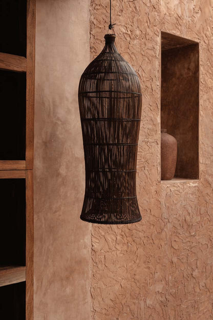 The Oasis Tower Pendant Light Dark Walnut XL Bazar Bizarre