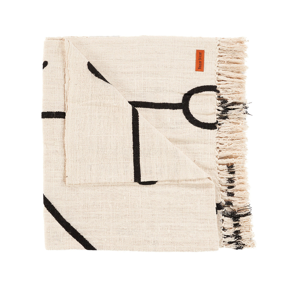 The Evil Eye Bedspread - Natural Black Bazar Bizarre