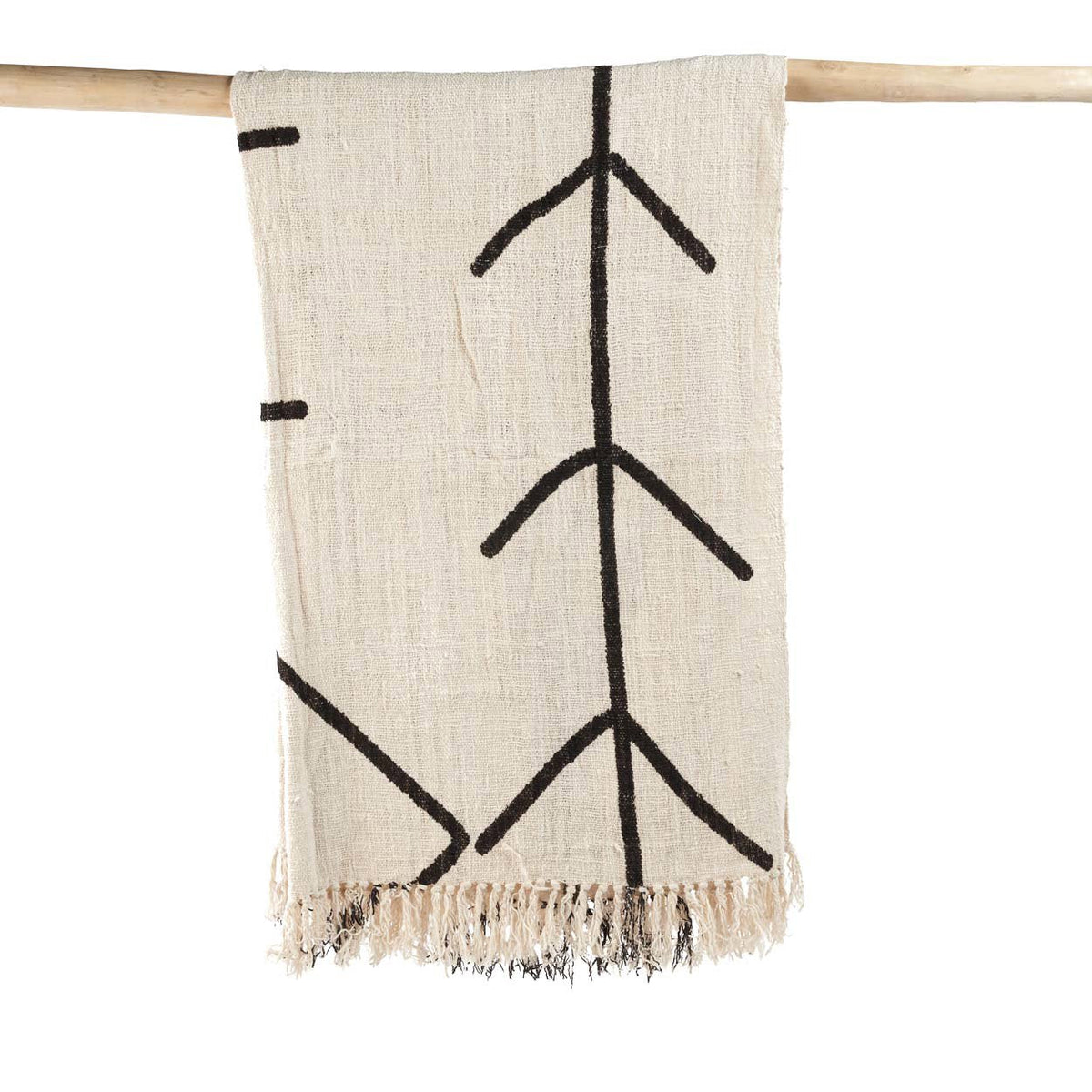 The Evil Eye Bedspread - Natural Black Bazar Bizarre