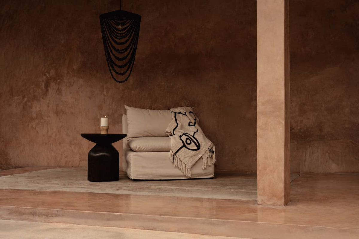 The Evil Eye Bedspread - Natural Black Bazar Bizarre