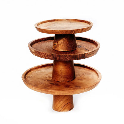 The Teak Root Cake Platter - L