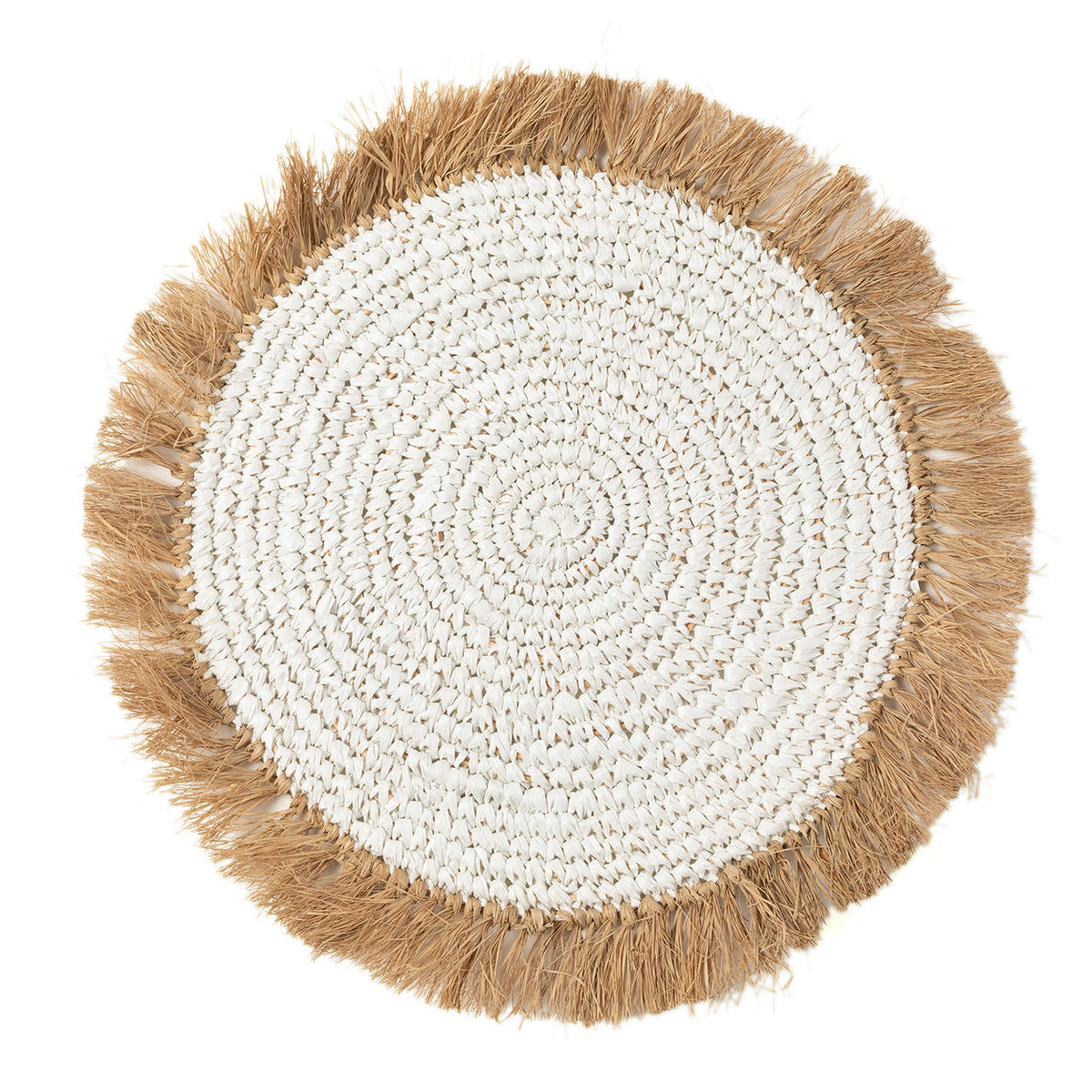 The Water Hyacinth Raffia Placemat White Natural Bazar Bizar