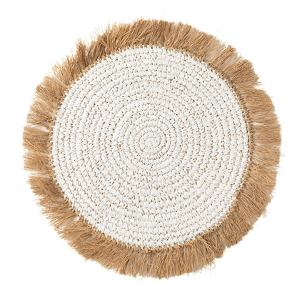 The Water Hyacinth Raffia Placemat White Natural Bazar Bizar