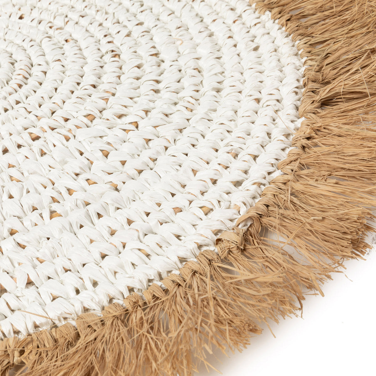 The Water Hyacinth Raffia Placemat White Natural Bazar Bizar