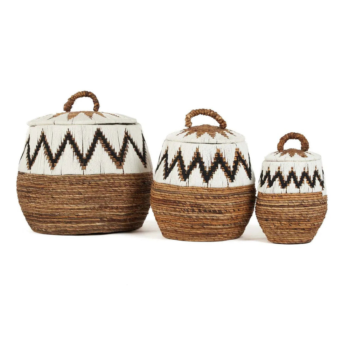 The Little Bay Beach Basket Natural White Medium Bazar Bizarre