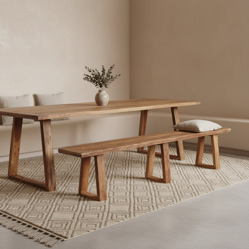 Teak Dining Bench Farmwood 200cm Raw Materials