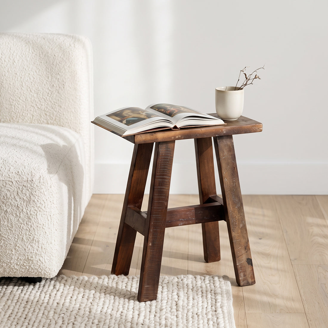 Wooden Bench Factory Brown Recycled Wood Raw Material