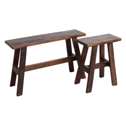 Wooden Bench Factory Brown Recycled Wood Raw Material