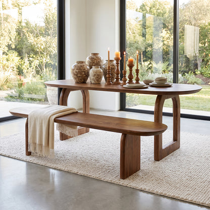 Dining Room Bench Bullnose Brown Mango Wood 180cm Raw Materials