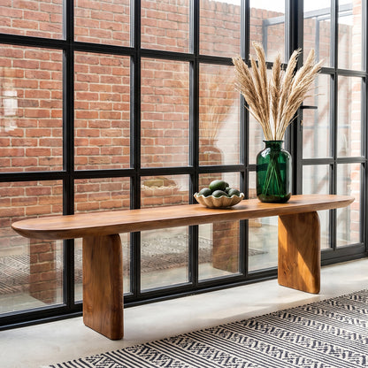 Dining Room Bench Bullnose Brown Mango Wood 180cm Raw Materials
