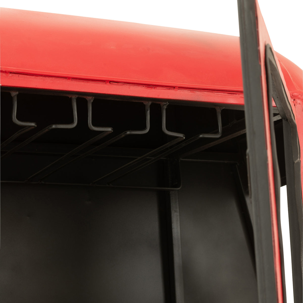 Cable Wagon Bar Stool Iron/Mango Wood Red J-Line