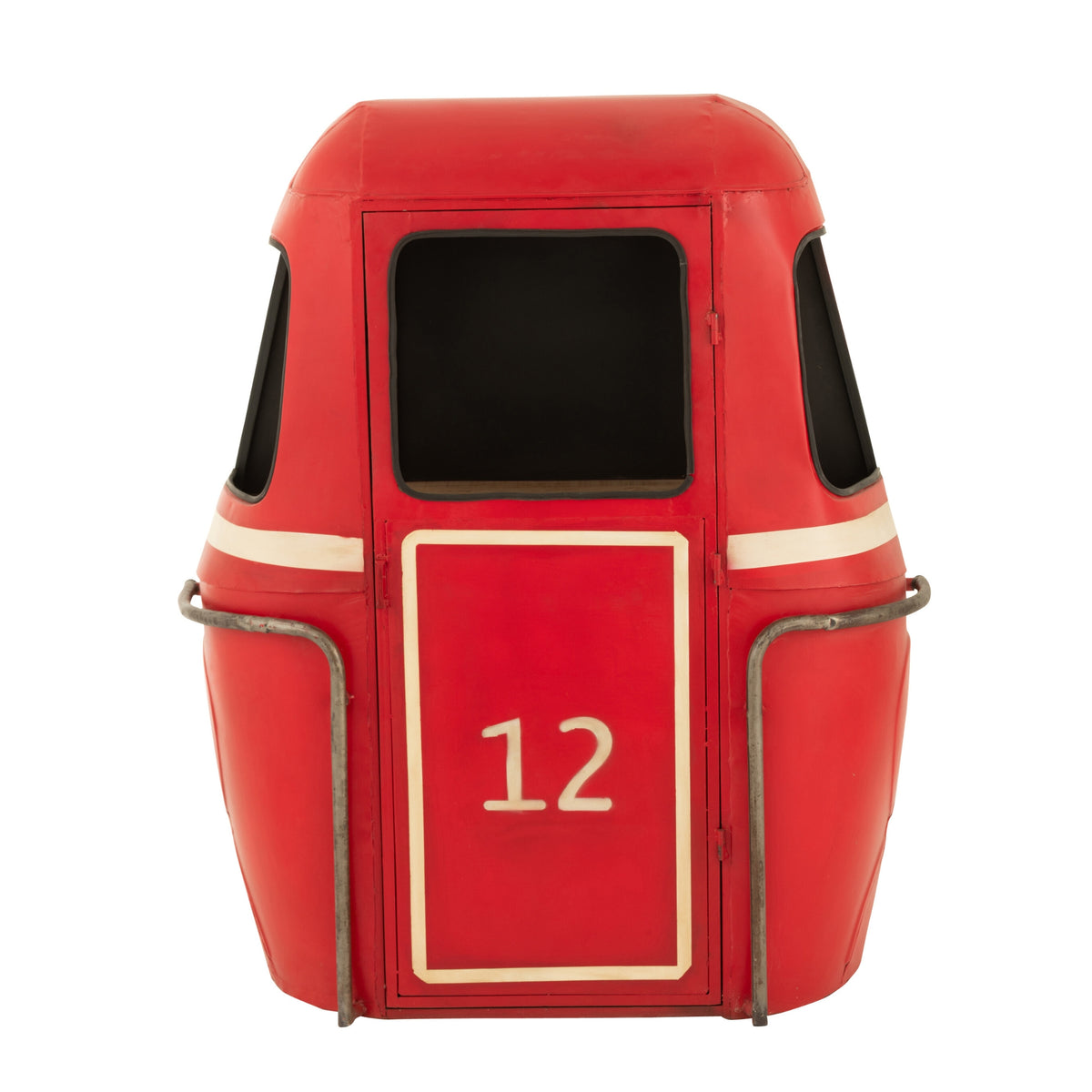Cable Wagon Bar Stool Iron/Mango Wood Red J-Line