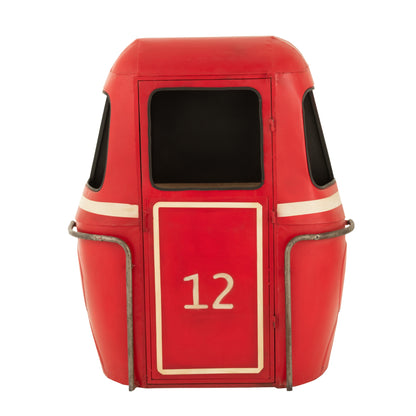 Cable Wagon Bar Stool Iron/Mango Wood Red J-Line