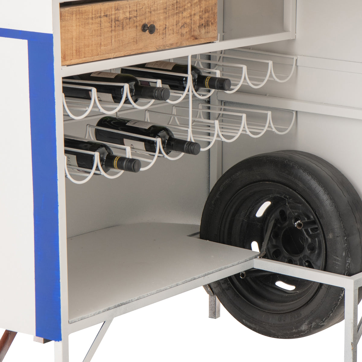 Bar Stool Retro Camper Blue/White J-Line