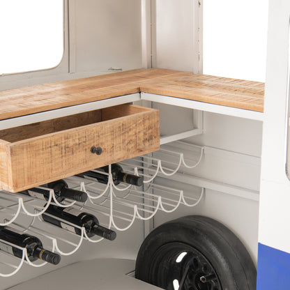 Bar Stool Retro Camper Blue/White J-Line
